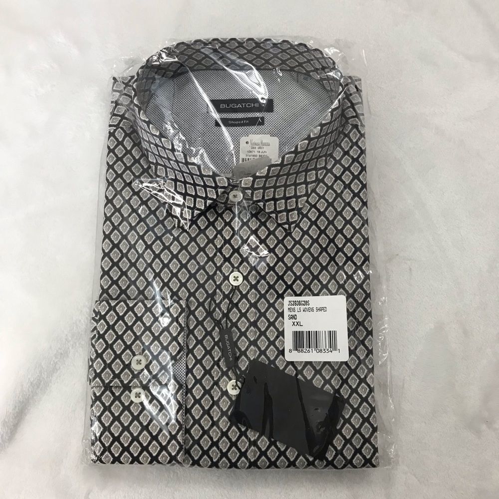 BUGATCHI Mens Long Sleeve Woven Shirt